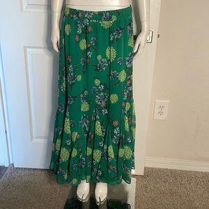 Loft Petites Floral ruffle Maxi Skirt